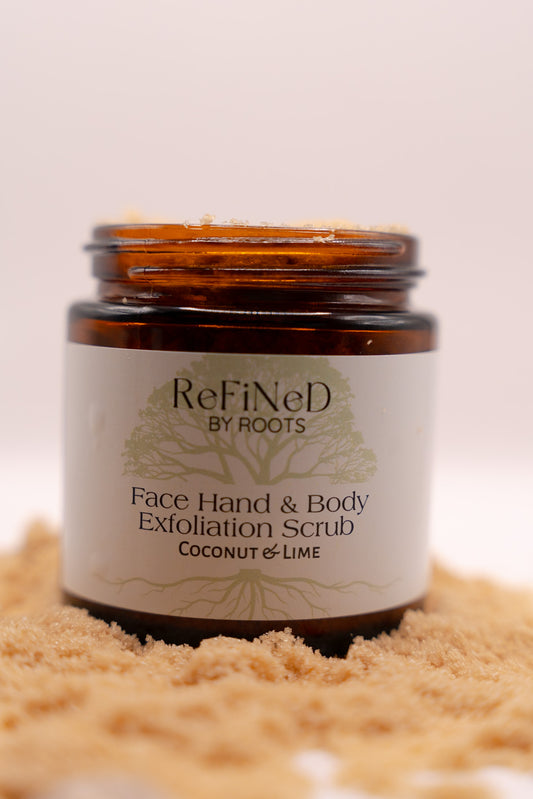 Face, Hand, & Body Exfoliation Scrub: COCONUT & LIME (4oz/150g)